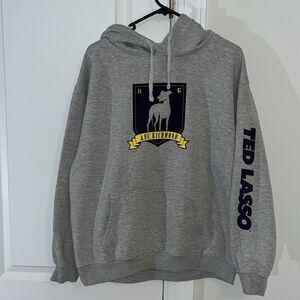 Gray Ted Lasso AFC Richmond Soccer team Hooded Hoodie Fleece Mens Sweatshirt L
